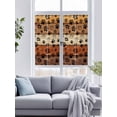 thumbnail image 4 of Non-Adhesive Static Cling Window Tint, Burnt Orange Dog Paws Window Privacy Film Frosted, Farmhouse Vintage Modern Brown Wood Insulated Windows Frosted Films for Living room, 35.4 x 78.7 Inches, 4 of 9