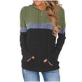 thumbnail image 2 of AGWOLF Women’s Knit Hoodie Lightweight Long Sleeve Color Block Sweatshirts Y2K Hooded Drawstring Pullover, 2 of 5