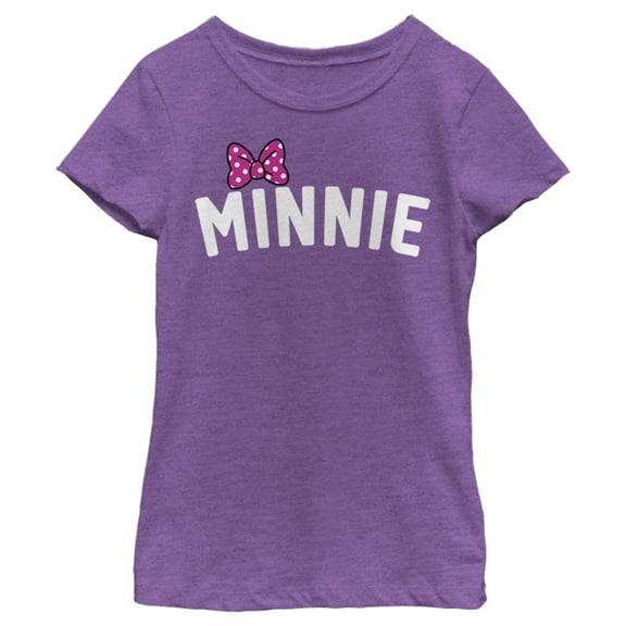 Girl's Mickey & Friends Minnie Graphic Tee Purple Berry Large