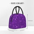 thumbnail image 2 of Yiaed Purple Glitter Print Lunch Bag Adult Insulated Lunch Box, Leakproof Cooler Food Lunch Containers Reusable High Capacity Lunch Tote Bags-One Size, 2 of 6