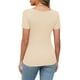 thumbnail image 5 of Ropa para mujer,Blusa informal para mujer con cuello en V, manga tres cuartos, poliéster, color liso, uso diario, sopatenor, 5 of 9