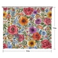thumbnail image 5 of Pioneer Flower Floral Print Pattern Shower Curtain 84"x72" ,Bathroom Decorative Shower Curtains Set with 12 Hooks,Modern Waterproof Washable Shower Curtain, 5 of 6
