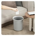 thumbnail image 5 of Wadada Circular Waste Container Bin, Plastic Exquisite Modern Bathroom Trash Bin Garbage Can Wastebasket for Kitchen, Bathroom fits Under Sink, Desk, Countertop, Cabinet Blue (Gray), 5 of 7