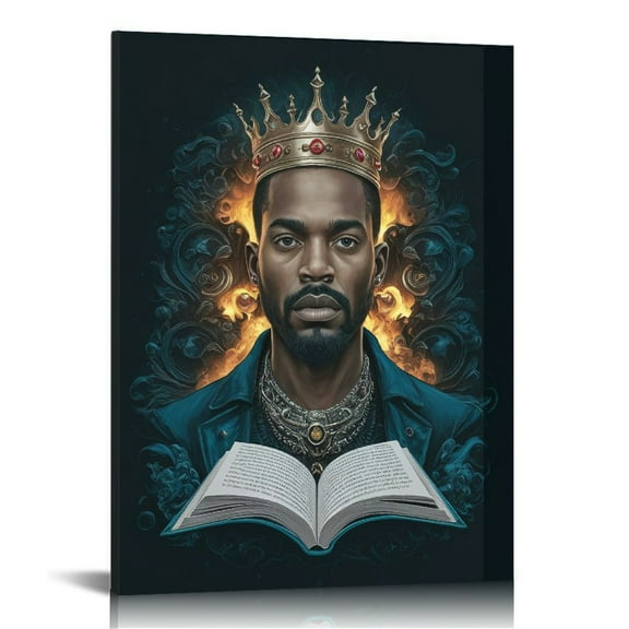 Creowell Framed African American Wall Art Inspirational Black Man Men Portrait Wall Art  Abstract Canvas Prints Painting Home Decor for Bedroom Living Room Gift for Black Man