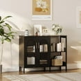 thumbnail image 3 of Storage Cabinet with Glass Doors, Modern Sideboard Buffet Cabinet with Adjustable Shelves for Living Room, Dining Room and Kitchen, 3 of 9