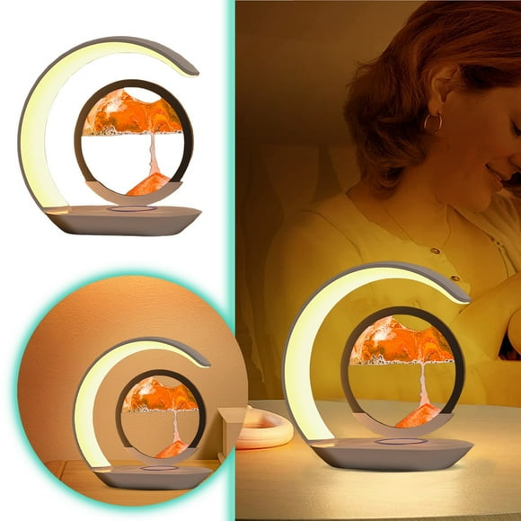 Binwennn Light Show for Bedroom Sky Projector for Bedroom Cool Bedroom Lights 3D Sand LED Bedside Lamp Wireless Charging Flow Sand Art Night Light USB Rechargeable For Home