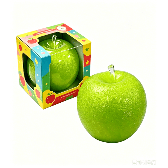 Green Apple Slushy Squishy Stress Ball, Crunchy Icy Texture Squeeze Fidget Toy, Soft Stretchy Sensory Toy for Kids Adults Stress Relief