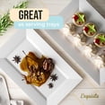 thumbnail image 4 of Exquisite 12.75 Inch. White Rectangular Premium Plastic Plates - 40 Count, 4 of 5