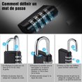 thumbnail image 3 of 4 Digit Combination Padlock, Combination Lock, Number Code Padlock, Combination Lock For Gym, School, Gate, Shed, Garage, Storage, Luggage Lockers And, 3 of 5
