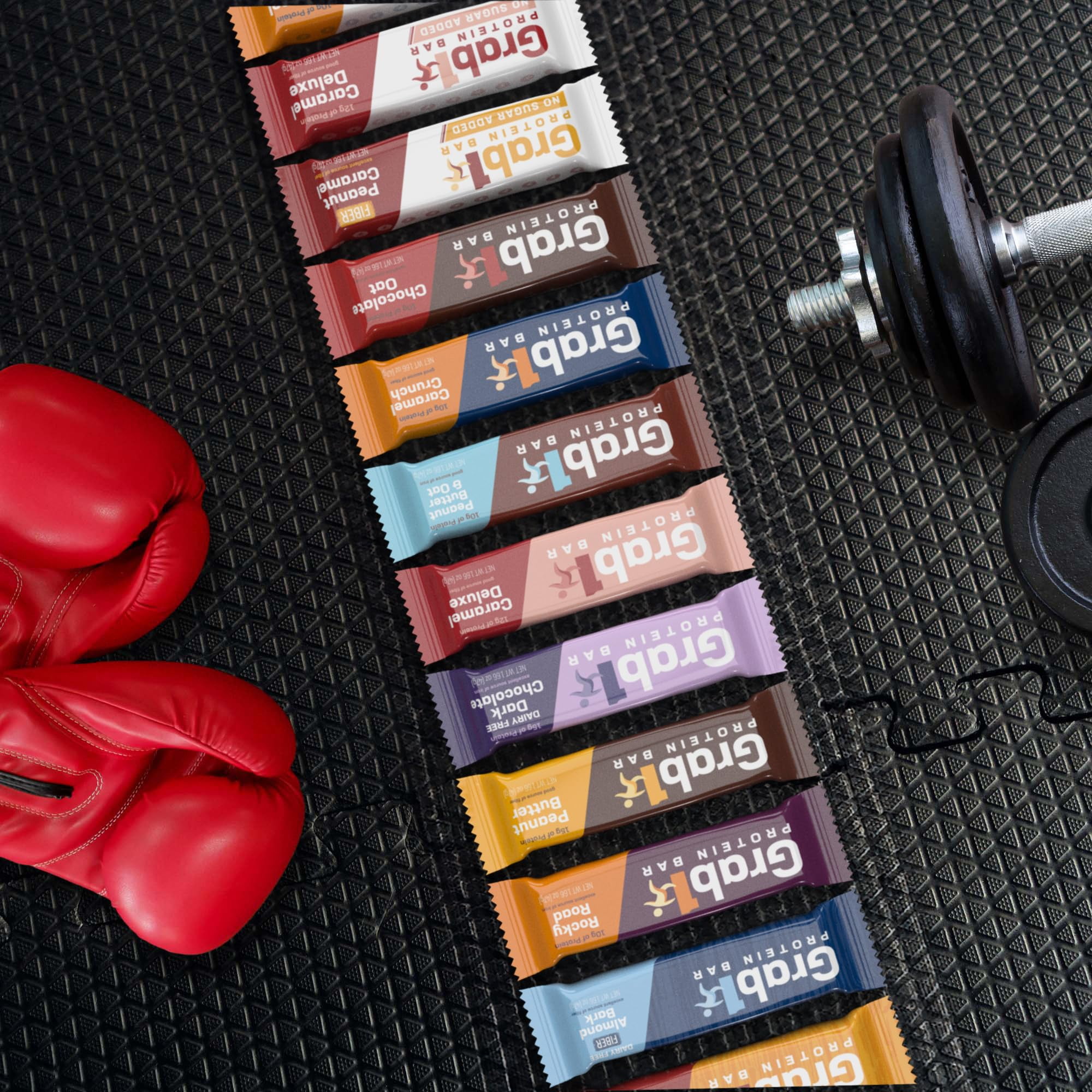 Grab1 Sugar Free Protein Bars, Caramel Crunch (3 Pack- 12 Bars) | Delicious and Nutritious | Low Calorie | Only 1g Sugar