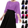 thumbnail image 3 of Women's Capelet Shawls Wraps for Evening Dresses Chiffon Wedding Cover Up Purple, 3 of 4