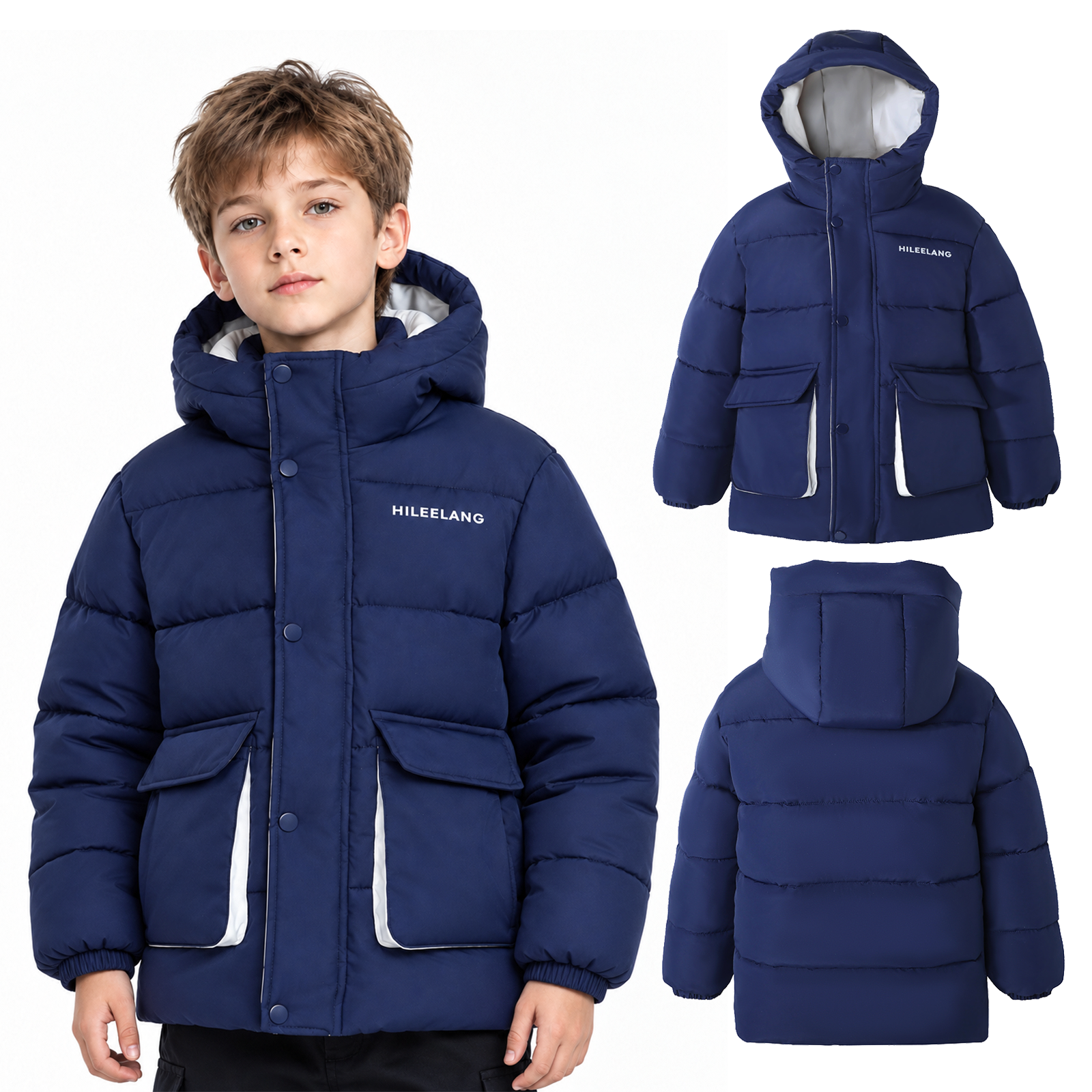 HILEELANG Kids Big Boys Winter Puffer Jacket photo 1