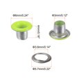 thumbnail image 2 of Uxcell 300set Grommets Kit Metal Eyelets 3mm 1/8" Hole Tiny Grommet for Shoes Clothes Belt Bag DIY Project, Neon Green, 2 of 6