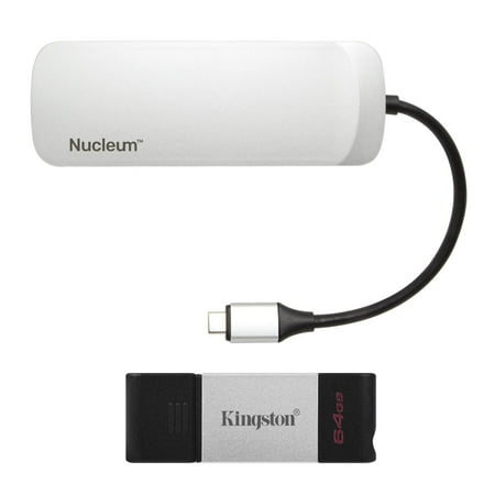 Kingston Nucleum 7-in-1 USB Type-C Hub with Kingston 64GB Metal Flash Drive