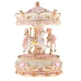 thumbnail image 2 of lionlar Resin Rotating Carousel Music Box Classical Musical Box Ornament Collectible Pink, 2 of 9