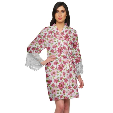 

Moomaya Printed Bridesmaid Robes Short Bride Getting Ready Dress Loungewear