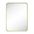 thumbnail image 4 of 24x32'' Gold Mirrors for Bathroom, Gold Bathroom Vanity Mirror, Rounded Rectangle Mirror, Stainless Steel Anti-Rust Tube Metal Frame Wall Mounted Mirror, Vertically/Horizontal Hanging, 4 of 11