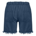 thumbnail image 4 of Eltusu Girls Denim Shorts, Above the Knee Drastring Casual Relaxed Fit Kids Jeans Shorts Navy Size 13-14 T, 4 of 5
