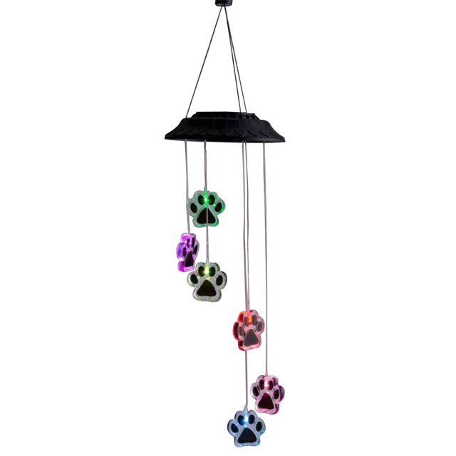 Campana de viento solar con estampado de pata de oso y LED de colores ANGGREK Otros