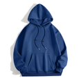 thumbnail image 6 of Quarter Zip Pullover Women Winter Loose Fit Hooded Long Sleeve Batwing One Shoulder Hoody Solid Color Leisure Flannel Sweatshirts Hoodies(Navy,S), 6 of 6