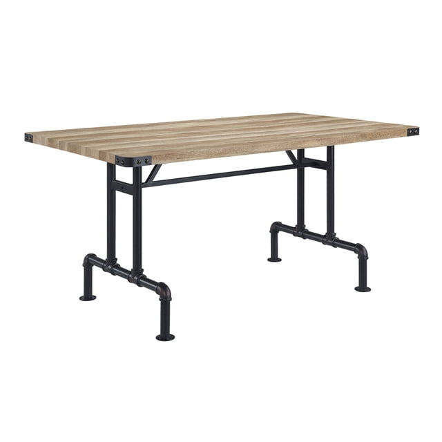 ACME Table de Salle à Manger Edina Rectangulaire en Chêne et Noir Sable