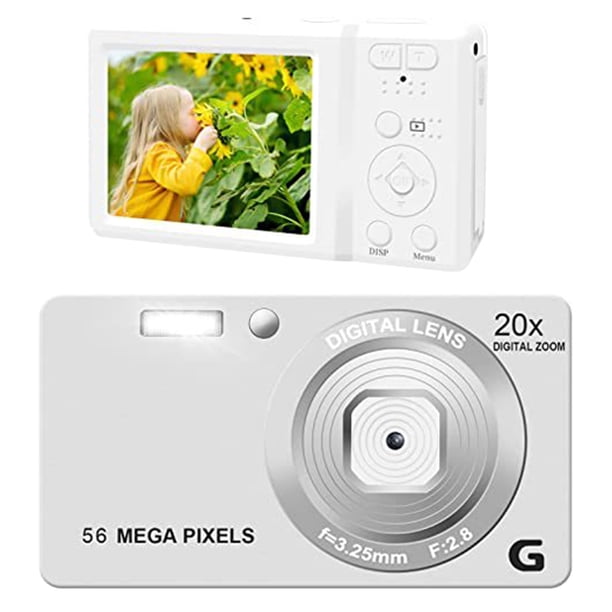 Cámara digital Pisexur Electronics para hombres, 4K, 56 MP, pantalla LCD de 2,7 pulgadas, para vlogs, enfoque automático y lapso de tiempo, compacta, portátil, para viajes y fotografía, electrónica p
