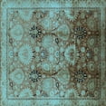 thumbnail image 1 of Ahgly Company Indoor Square Oriental Light Blue Traditional Area Rugs, 5' Square, 1 of 4