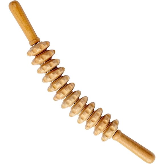 Wood Massage Roller Wood Therapy Massage Tools Body Roller Cellulite Roller Deep Tissue Muscle Roller Wooden Massager for Lymphatic Drainage, Muscle Pain Relief(Curved)