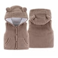 thumbnail image 3 of Toddler Baby Girl Boy Hooded Jacket Vest Hoodie Sleeveless Waistcoat Warm Jacket Outwear with Pocket 1-5 Years, 3 of 5