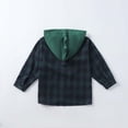 thumbnail image 5 of ATOGUTA Boys Coats Spring and Autumn Styles Classic Checked Hooded Shirt Children's Clothing Green, Size 1T-8, 5 of 6