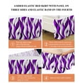 thumbnail image 6 of Purple White Moire Wrap Around Bed Skirts for King Bed 18" Drop, Bed Skirt with Adjustable Elastic Belt Dust Ruffle Bed Valance for Bedroom Hotel Luxury Modern Abstract Art Bed Frame Cover, 6 of 7