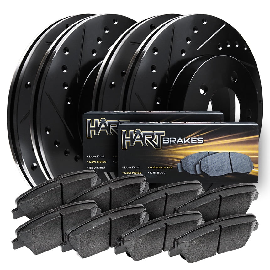 Hart Brakes Front Rear Brakes and Rotors Kit |Front Rear Brake Pads| Brake  Rotors and Pads| Ceramic Brake Pads and Rotors - BHCC.44171.02