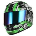 thumbnail image 2 of 1STORM Adult FULL FACE BIKE MOTORCYCLE HELMET MECHANIC DJ11CLS SKULL GREEN, 2 of 5