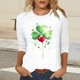 thumbnail image 5 of Xuyuer St Patricks Day Shirt Women Irish Shamrock 3/4 Sleeve Tshirts St Paddys Day Tee Tops Funny Green Shamrock Printed Graphic Saint Patrick's Basic Tee Tops, 5 of 7