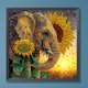 thumbnail image 1 of Cuadros Decorativos Pintura de diamante 5D DIY Taladro en forma especial parcial Elefante de girasol (LY059) Wdftyju  embutido en tela, 1 of 7