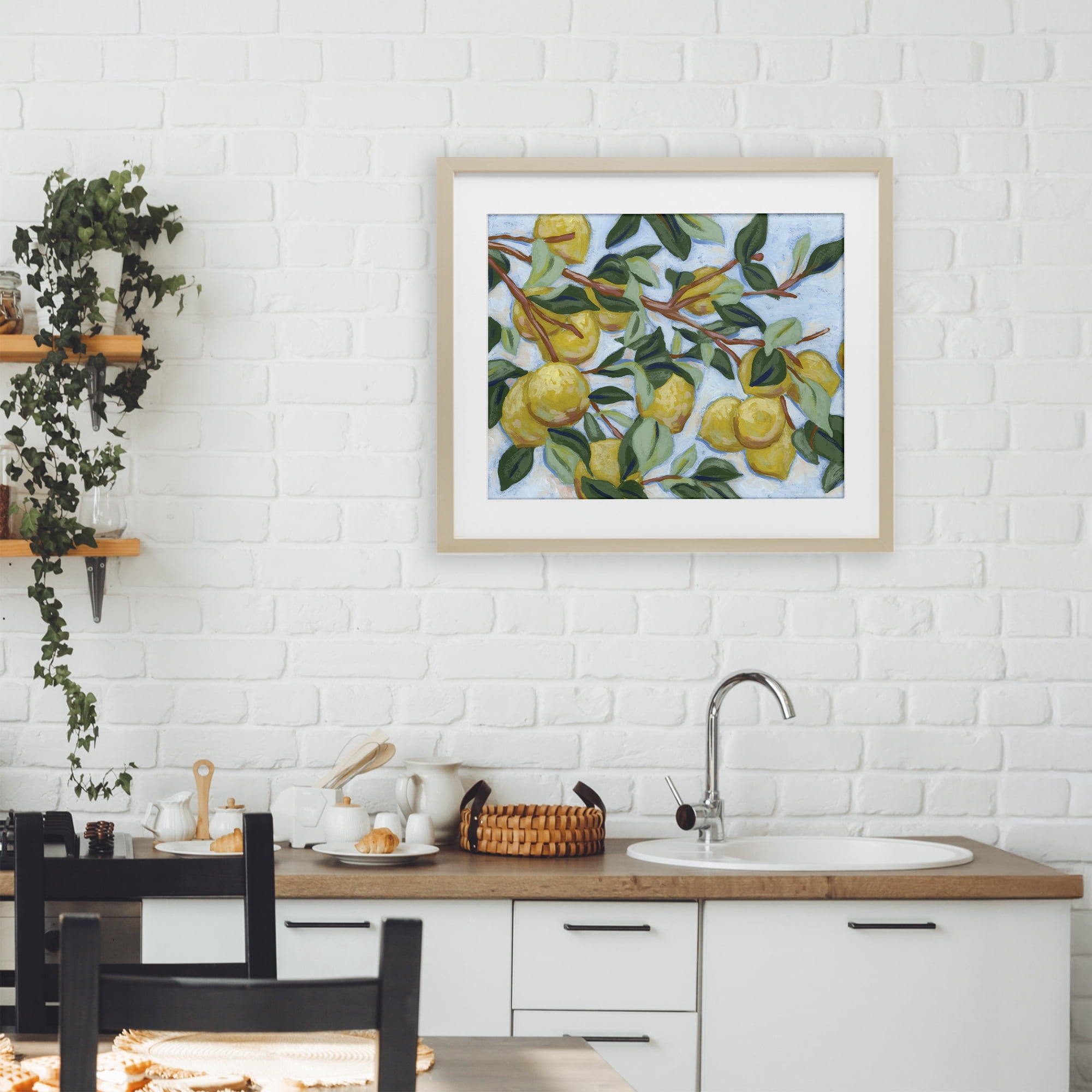 Stupell Industries Sunshine Citrus Tree Birch Framed Print Under Glass, design by June Erica Vess