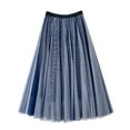 thumbnail image 4 of Sngxgn Women's High Waist Split Hem Skort Skirt(Blue,One Size), 4 of 5