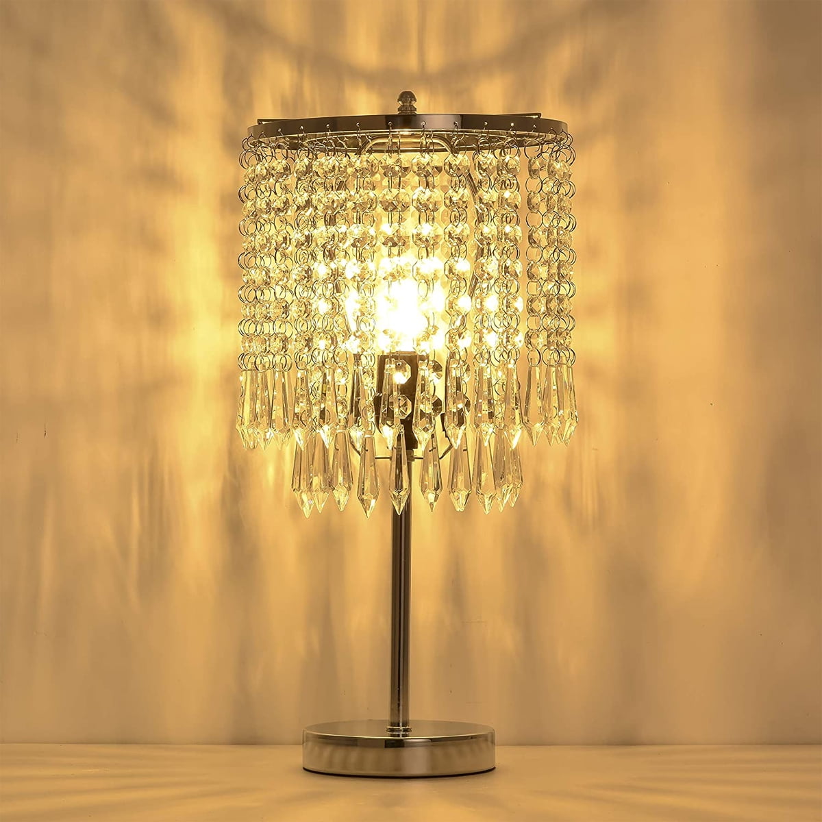 crystal round table lamp