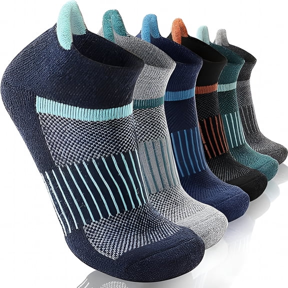 TELOLY 6 Pairs Merino Wool Hiking Socks, Compression Ankle Support with Thick Cushion, Moisture Wicking Athletic Running