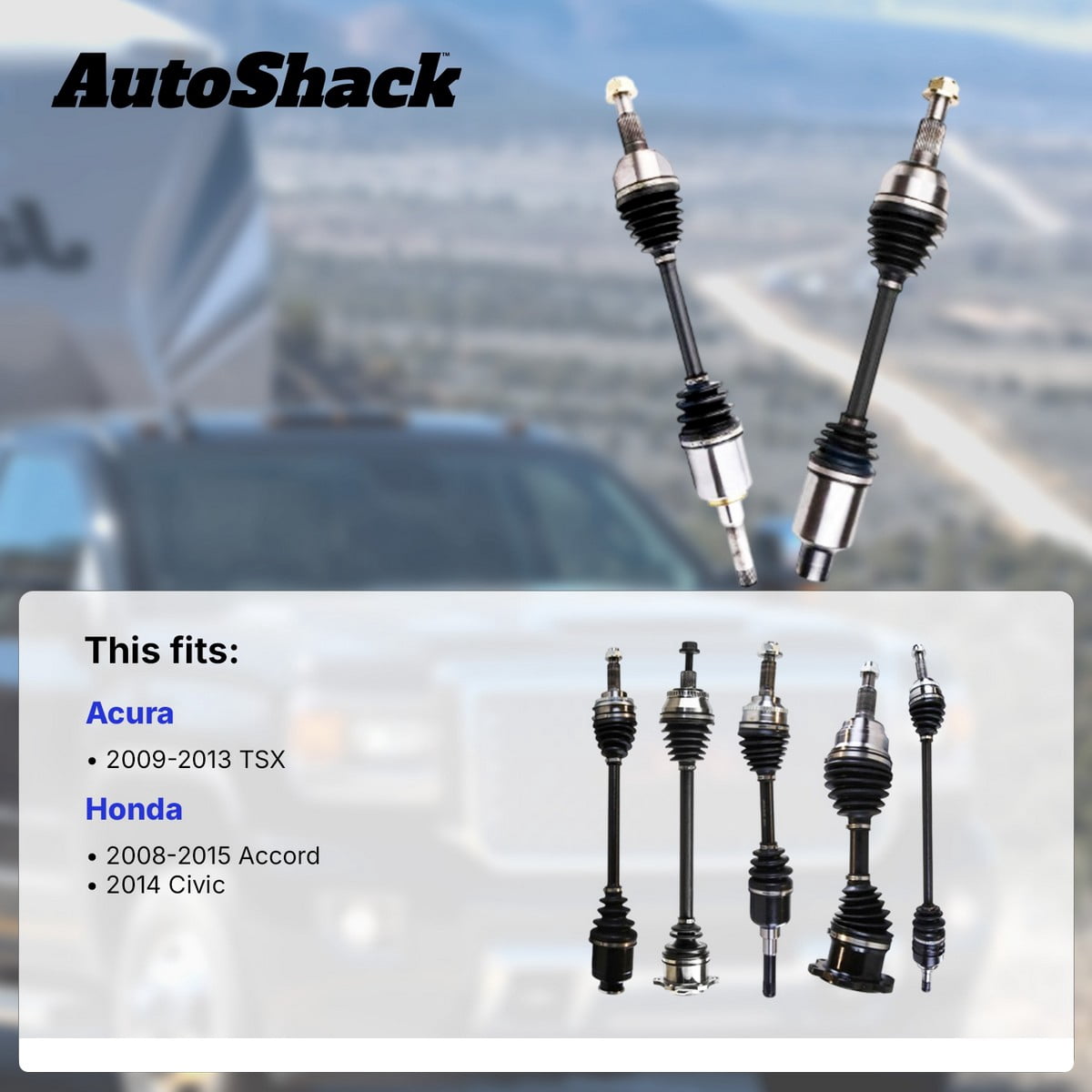 AutoShack Front CV Axle Shaft Assembly for Honda & Acura, Accord 2008-2015 Civic 2014 TSX 2009-2013, FWD L4 1.8L 2.0L 2.4L, Left