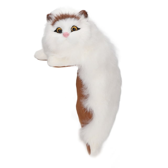Simulation Cat Figurine, Decoration Soft Cute Synthetic Fur Cat Figurine Exquisite Lifelike Funny For Home
