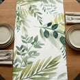 thumbnail image 5 of Table Runners 60 Inches Long Dress Scarves, Green Leaves Farmhouse Kitchen/Dining Table Runner, Small Coffee Tablerunners, Summer Botanical Farmhouse Watercolor Leaf 13x60 Inch, 5 of 9