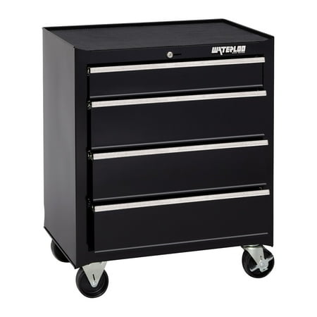 Waterloo SCA-264BK-B Shop Series 26-1/2"W X 18"D X 32"H 4 Drawer Black Roller Ca