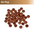 thumbnail image 3 of Uxcell 50Pack Wooden Buttons 9mm 4 Hole Round Wood Sewing Button Craft, Red Brown, 3 of 4