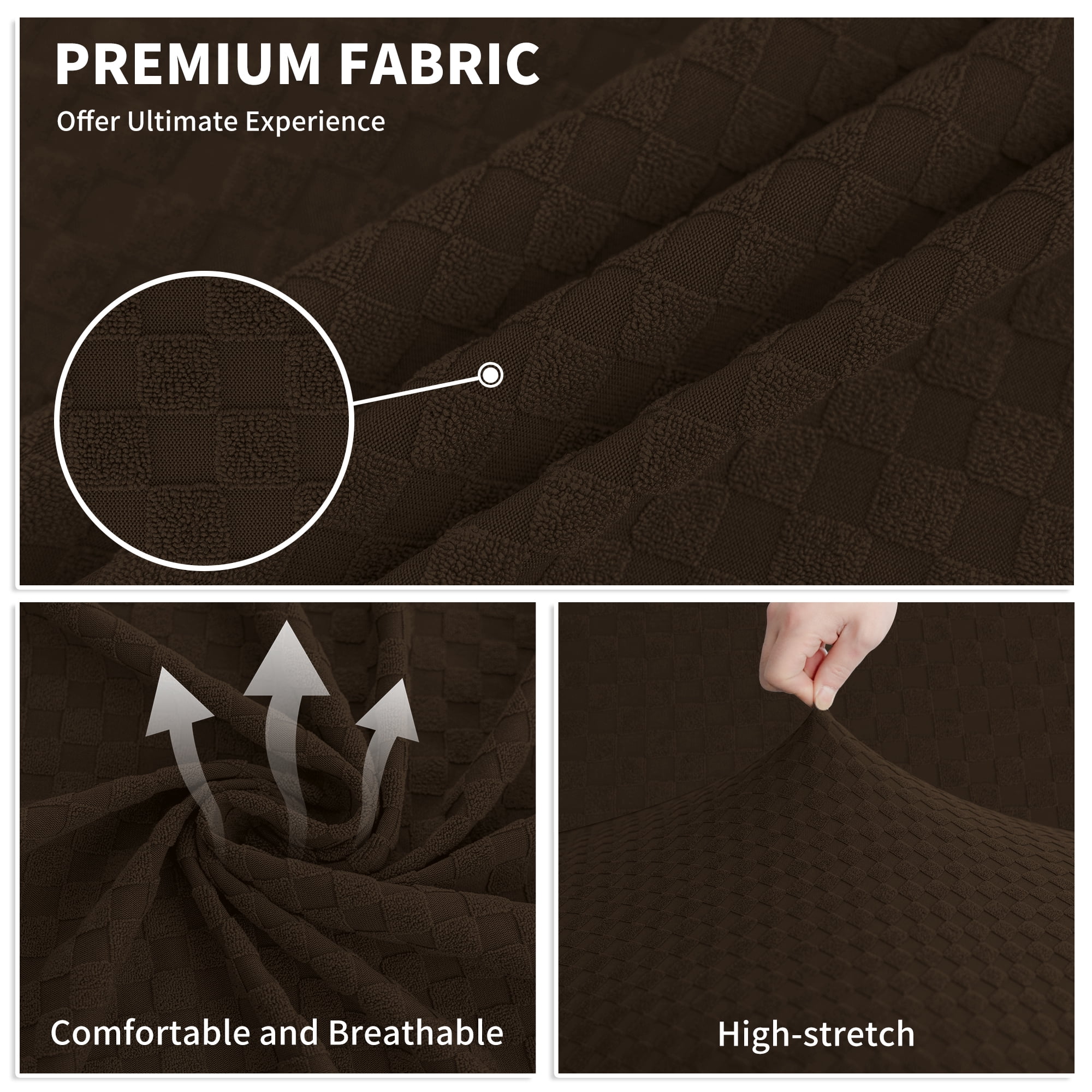 JIATER 1-Piece Armchair Sofa Cover Stretch Couch Cover Washable Sofa Slipcover Non-Slip Furniture Protector,Dark Coffee