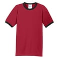 thumbnail image 5 of Mens Short Sleeve Core Cotton Soft Classic Ringer Tee Red/Jet Black 3X-Large, 5 of 6