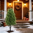 thumbnail image 4 of Artificial Christmas Pine Tree Stake with Realistic Cedar Branches and Pine Cones for Outdoor Yard, Porch, Pathways, and Garden Holiday Decoration, 4 of 6