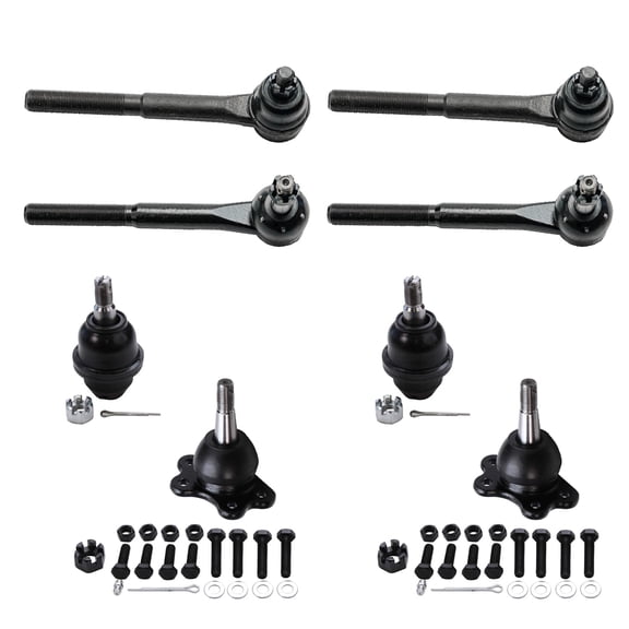 Detroit Axle - 8pc Front Suspension Kit for Chevy GMC K1500 Suburban K2500 Tahoe Yukon Cadillac Escalade 4 Upper & Lower Ball Joints 4 Tie Rods 1995 1996 1997 1998 1999 Replacement