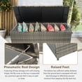 thumbnail image 4 of Tappio 113-Gallon Deck Box, Lockable Outdoor PE Rattan Storage Box with Hydraulic Rod and Waterproof Bag, Outdoor Container Deck Bin for for Pool Tools, Outdoor Equipments and Garden Tools, 4 of 9