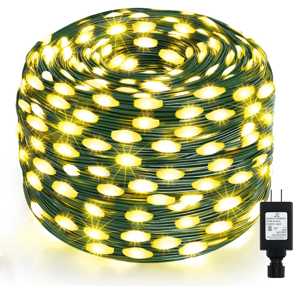 GooingTop LED Christmas Lights Outdoor,Total 108ft 200 LED Christmas Lights Plug in with 8 Modes,UL-Listed Warm White Christmas Twinkle Lights for Room Patio Wedding Christmas Outdoor Decor